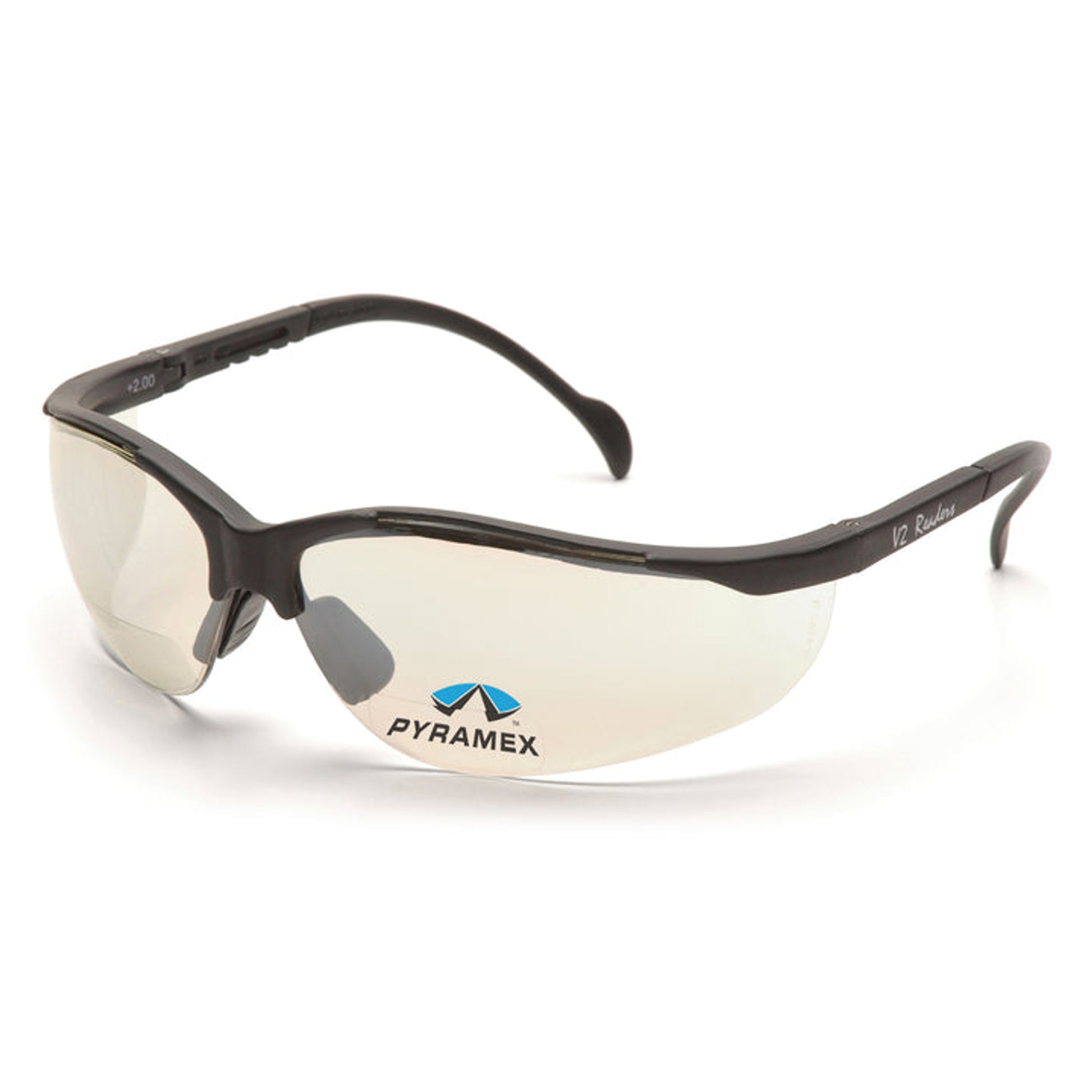 Pyramex - V2 Readers - Black Frame/Indoor/Outdoor Mirror + 2.0 Lens - 6/Each