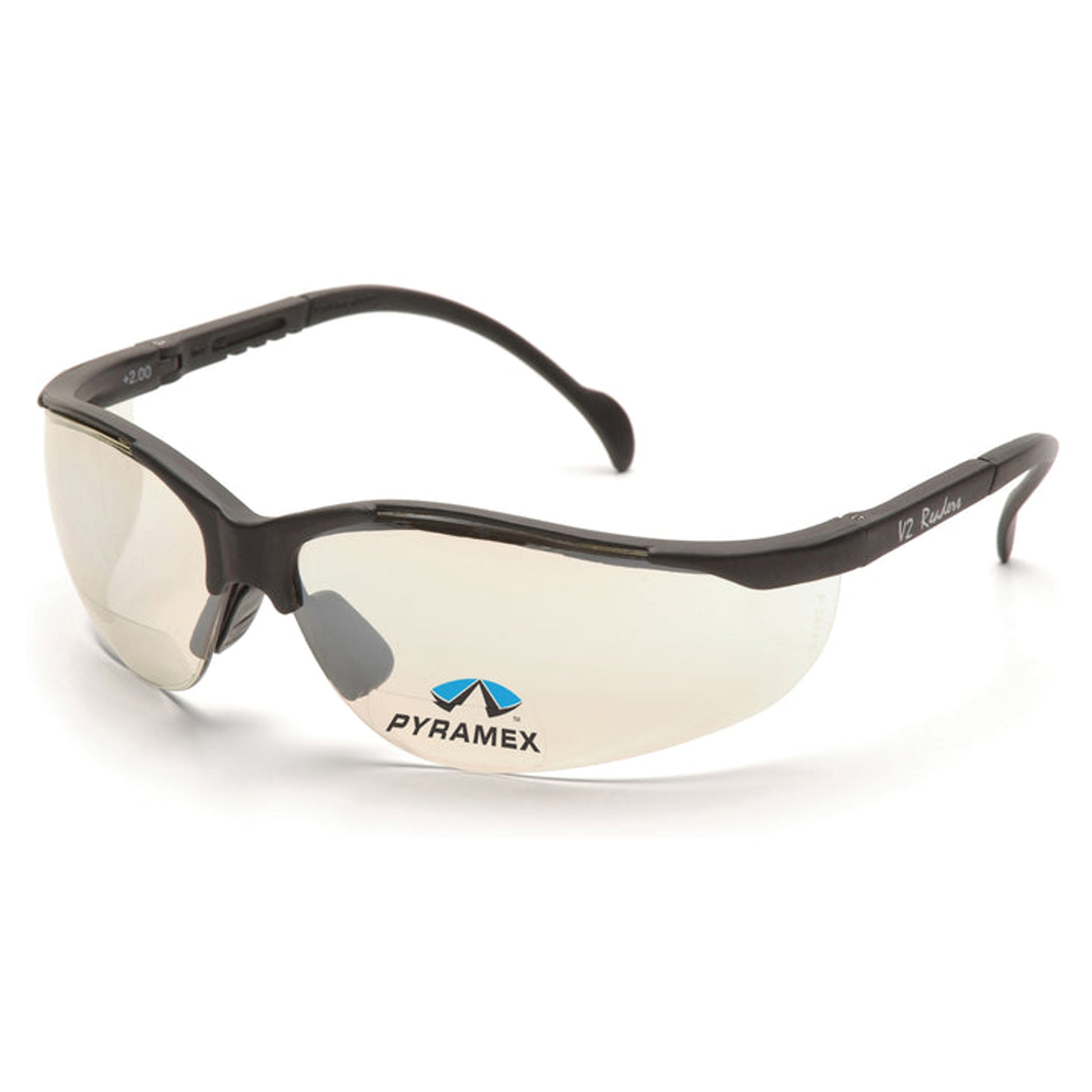 Pyramex - V2 Readers - Black Frame/Indoor/Outdoor Mirror + 2.5 Lens - 6/Pair