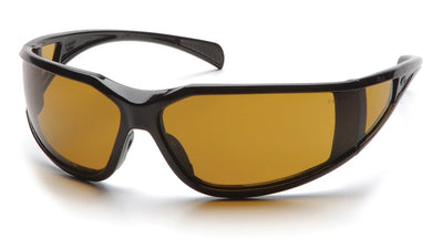 Pyramex Exeter Glossy Black Frame/Shooter Amber Anti-Fog Lens Safety Eyewear