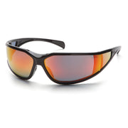Pyramex - Exeter - Glossy Black Frame/Sky Red Mirror Anti-Fog Lens - 12/Pair