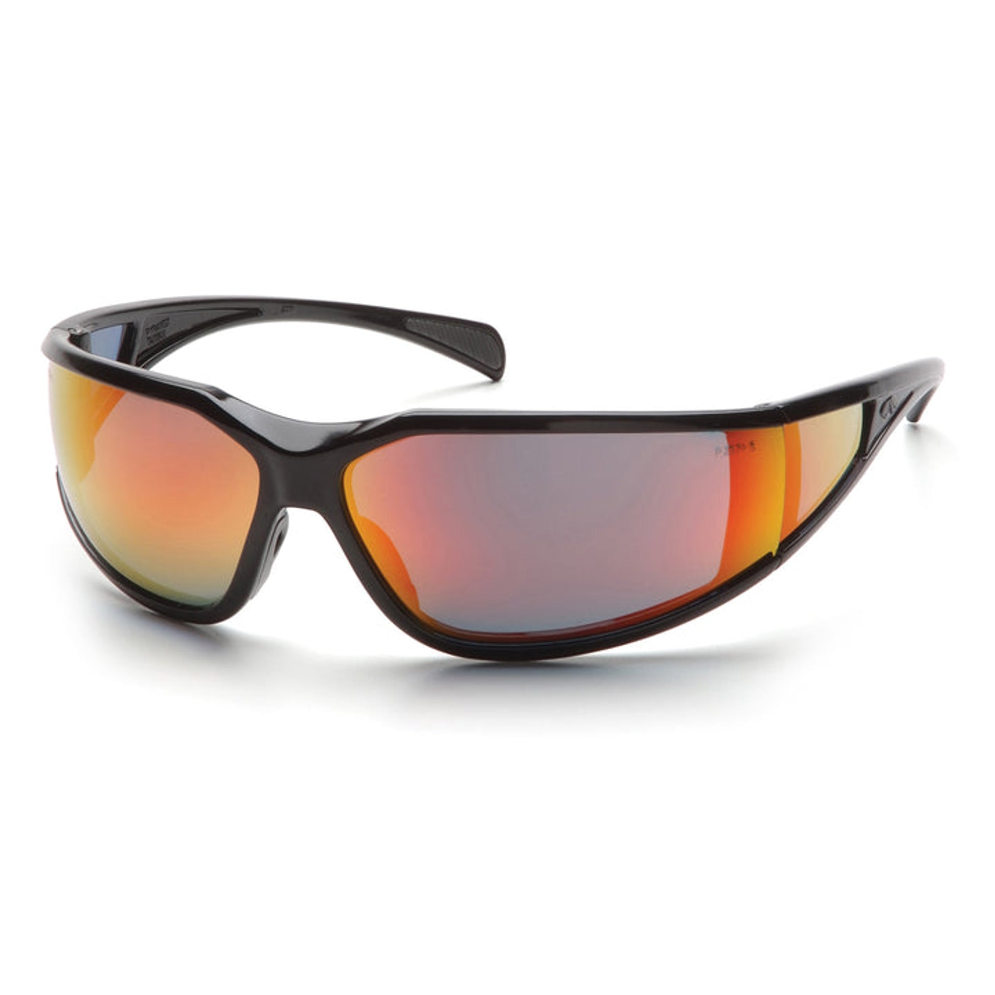 Pyramex - Exeter - Glossy Black Frame/Sky Red Mirror Anti-Fog Lens - 12/Pair