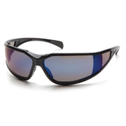 Pyramex - Exeter - Glossy Black Frame/Blue Mirror Anti-Fog Lens - 12/Pair