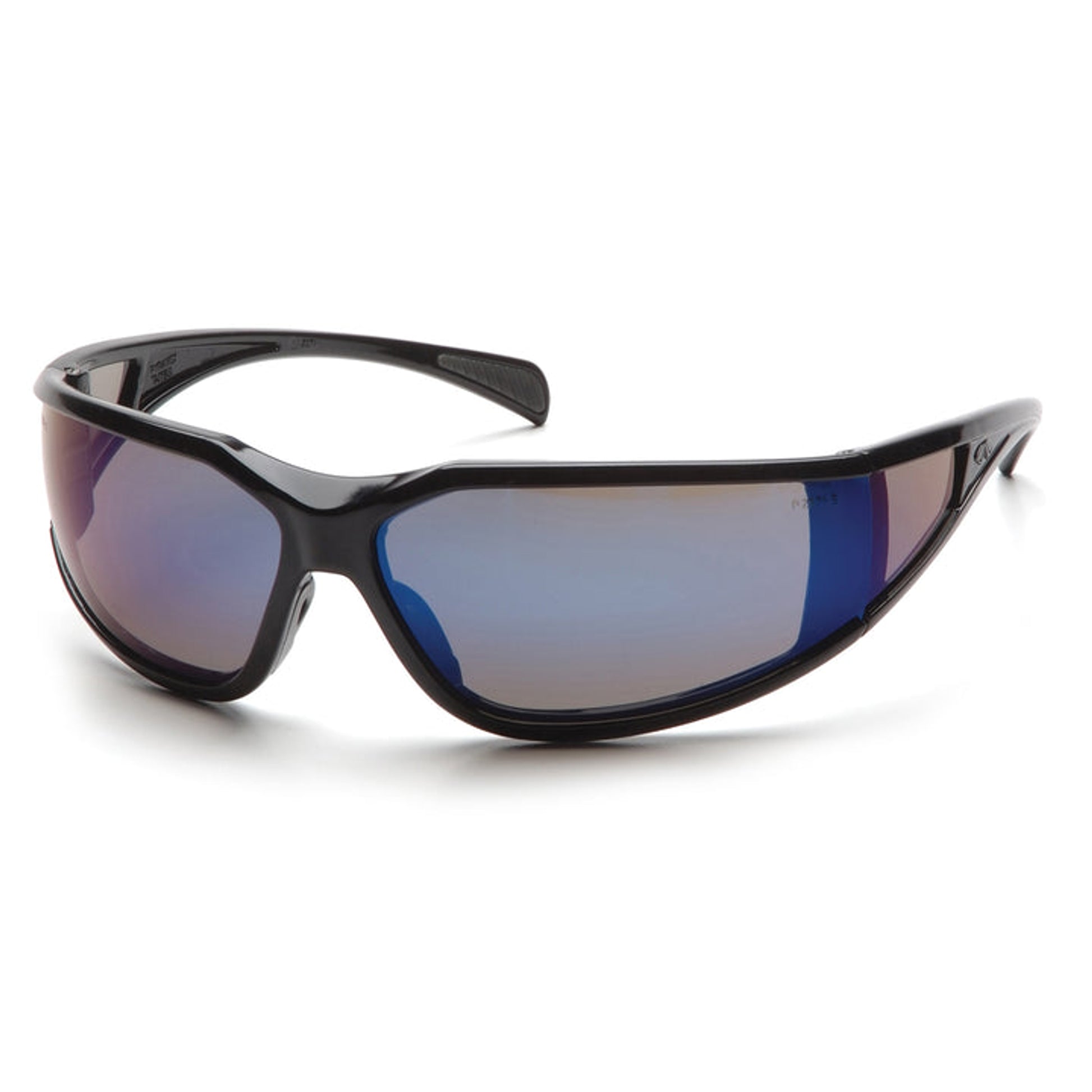 Pyramex - Exeter - Glossy Black Frame/Blue Mirror Anti-Fog Lens - 12/Pair