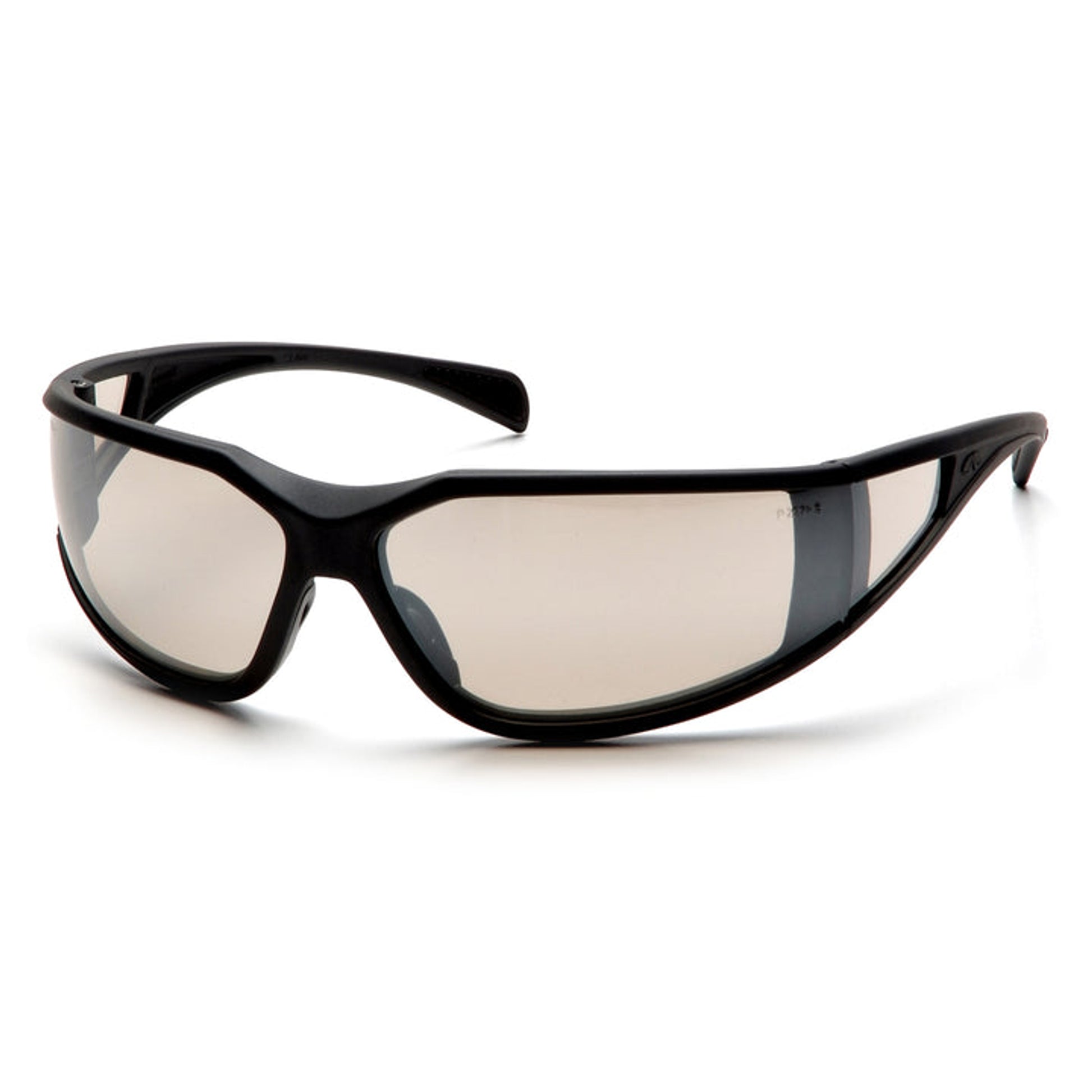 Pyramex - Exeter - Glossy Black Frame/Indoor/Outdoor Mirror Anti-Fog Lens - 12/Pair