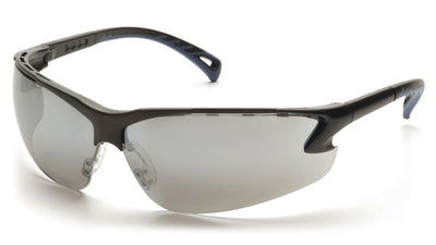 Pyramex Venture 3 Black Frame/Silver Mirror Lens Safety Eyewear