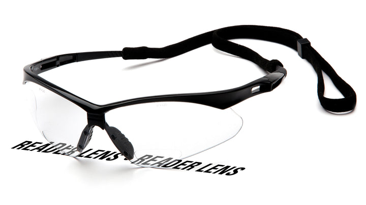 Pyramex - PMXTREME Readers - Black Frame/Clear +2.5 Reader Lens with Black Cord - 6/Pair