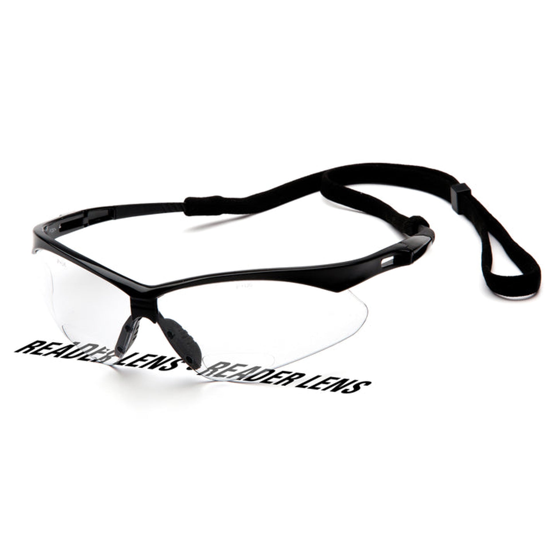 Pyramex - PMXTREME Readers - Black Frame/Clear +2.0 Reader Lens with Black Cord - 6/Pair