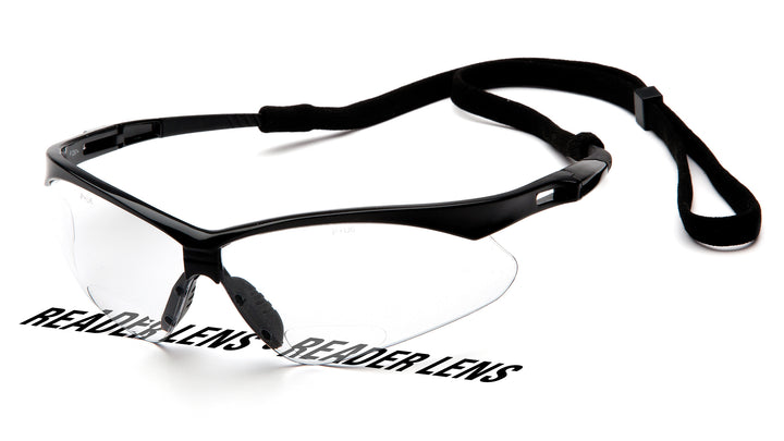 Pyramex - PMXTREME Readers - Black Frame/Clear +2.0 Reader Lens with Black Cord - 6/Pair