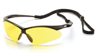 Pyramex PMXTREME Black Frame/Amber Lens With Black Cord Safety Eyewear