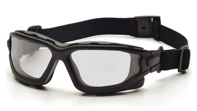 Pyramex I-Force Slim Black Strap Temple/Clear Anti-Fog Lens Safety Eyewear