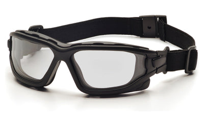 Pyramex I-Force Black Strap Temple/Clear Anti-Fog Lens Safety Eyewear