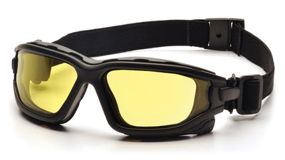 Pyramex I-Force Black Strap Temple/Amber Anti-Fog Lens Safety Eyewear