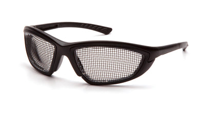 Pyramex Trifecta Black Frame With Wire Mesh Lens Safety Eyewear