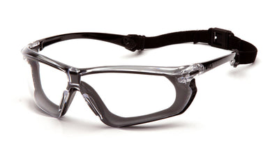Pyramex Crossovr Black-Gray Frame/Clear H2X Anti-Fog Lens Safety Eyewear