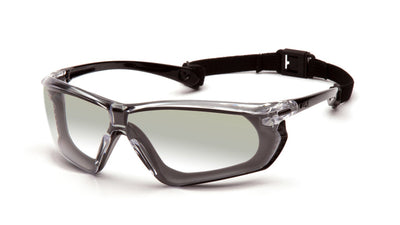 Pyramex Crossovr Black-Gray Frame/Indoor-Outdoor Mirror Anti-Fog Lens Safety Eyewear