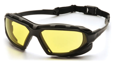 Pyramex Highlander Plus Black Gray Frame/Amber Anti-Fog Lens Safety Eyewear
