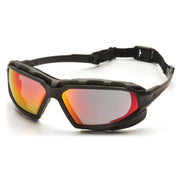 Pyramex - Highlander Plus - Black-Gray Frame/Sky Red Mirror Anti-Fog Lens - 12/Pair