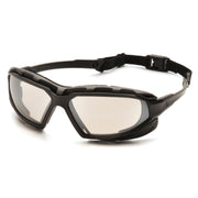 Pyramex - Highlander Plus - Black-Gray Frame/Indoor-Outdoor Mirror Anti-Fog Lens - 12/Pair