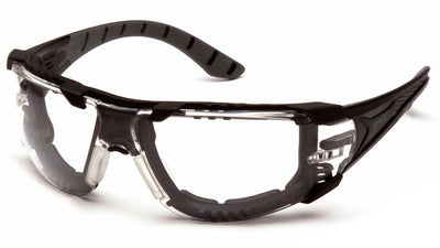 Pyramex Endeavor Plus Black Gray Foam Padded Frame/Clear H2Max Anti-Fog Lens Safety Eyewear