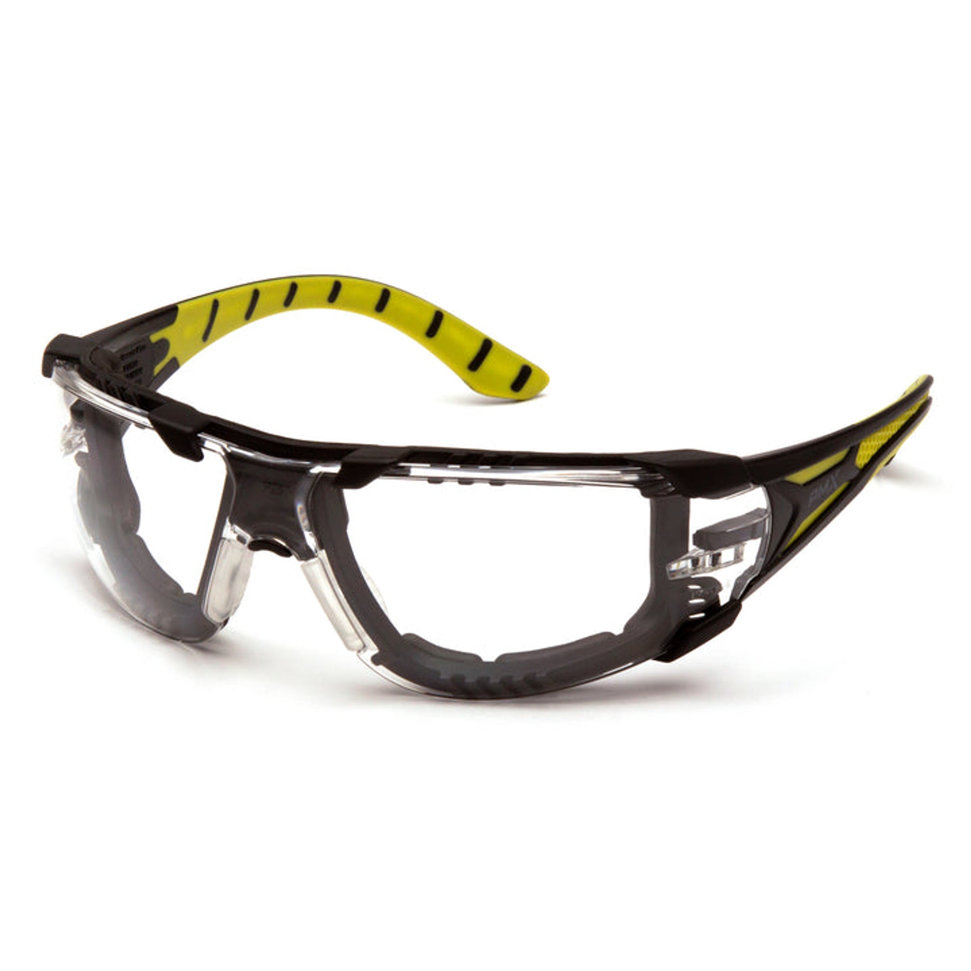 Pyramex - Endeavor Plus - Black-Green Foam Padded Frame/Clear H2MAX Anti-Fog Lens - 12/Pair
