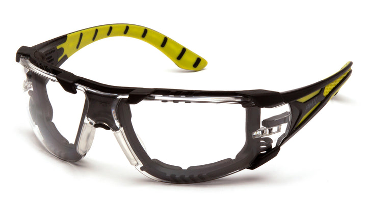 Pyramex - Endeavor Plus - Black-Green Foam Padded Frame/Clear H2MAX Anti-Fog Lens - 12/Pair