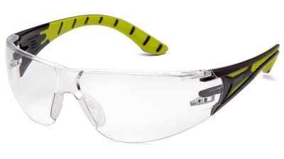 Pyramex Endeavor Plus Black Green Frame/Clear H2X Anti-Fog Lens Safety Eyewear