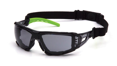 Pyramex Fyxate Lime Temple w/Foam Pad/Gray H2Max Anti-Fog Lens Safety Eyewear
