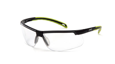 Pyramex Ever-Lite Black Lime Frame/Clear H2Max Anti-Fog Lens Safety Eyewear