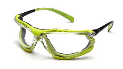 Pyramex PROXIMITY Black Lime Frame/Clear H2Max Anti-Fog Lens Safety Eyewear