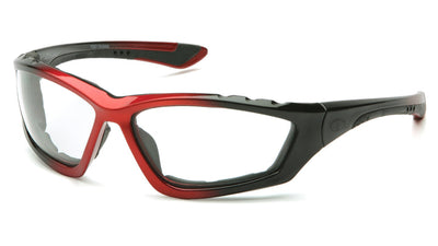Pyramex Accurist Black/Red Padded Frame/Clear Anti-Fog Lens Safety Eyewear