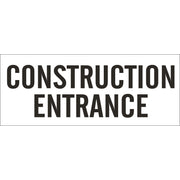 CONSTRUCTION ENTRANCE - REINFORCED WHITE VINYL WITH 6 GROMMETS - CONSTRUCTION ENTRANCE - REINFORCED WHITE VINYL WITH 6 GROMMETS, 24x60, Banner