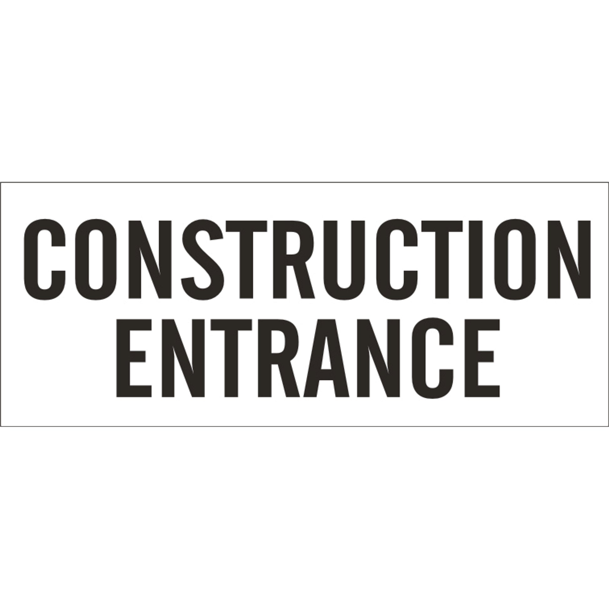 CONSTRUCTION ENTRANCE - REINFORCED WHITE VINYL WITH 6 GROMMETS - CONSTRUCTION ENTRANCE - REINFORCED WHITE VINYL WITH 6 GROMMETS, 24x60, Banner