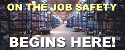 ON THE JOB SAFETY BEGINS HERE! WITH PICTO - REINFORCED WHITE