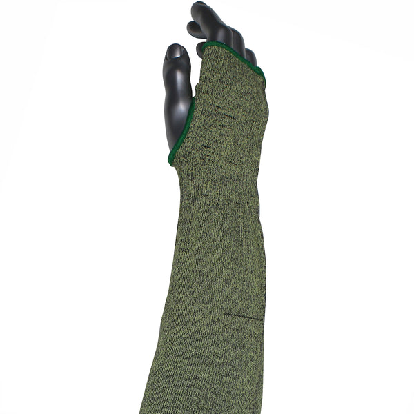 Kut Gard Single-Ply ATA / Hide-Away FR Blended Sleeve w/Thumb Hole - Wide Width - Green - 12/EA - S13ATAFR/4HA-EW-ES6T