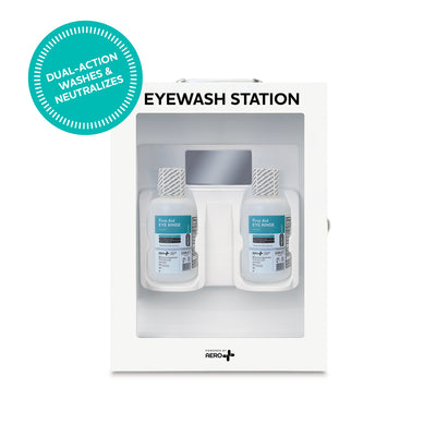 AERO SUREFILL Emergency Eyewash Station 16oz Wall Cabinet - SFCESUS