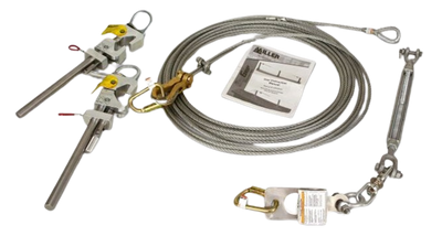 Miller SkyGrip Galvanized Wire Rope Lineline Kit for I-Beams [30FT & 60FT]