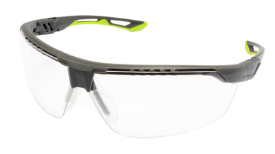 Pyramex TruFlex TM Gray/Lime Frame Clear H2X Anti-Fog Lens Safety Eyewear