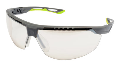 Pyramex TruFlex TM Gray/Lime Frame Indoor/Outdoor Mirror Anti-Fog Lens Safety Eyewear