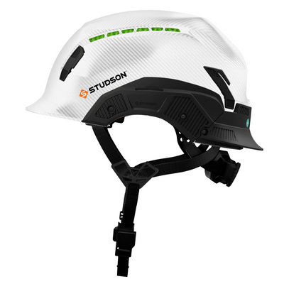 Studson SHK-1 Vented Class C Type II -  White Carbon HD Safety Helmet