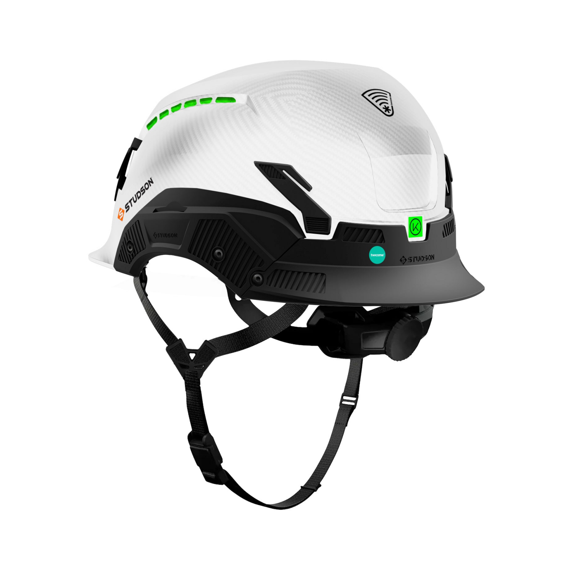 Studson SHK-1 Vented Class C Type II -  White Carbon HD Safety Helmet