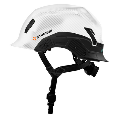 Studson SHK-1 Non-Vented Class E Type II -  White Carbon HD Safety Helmet