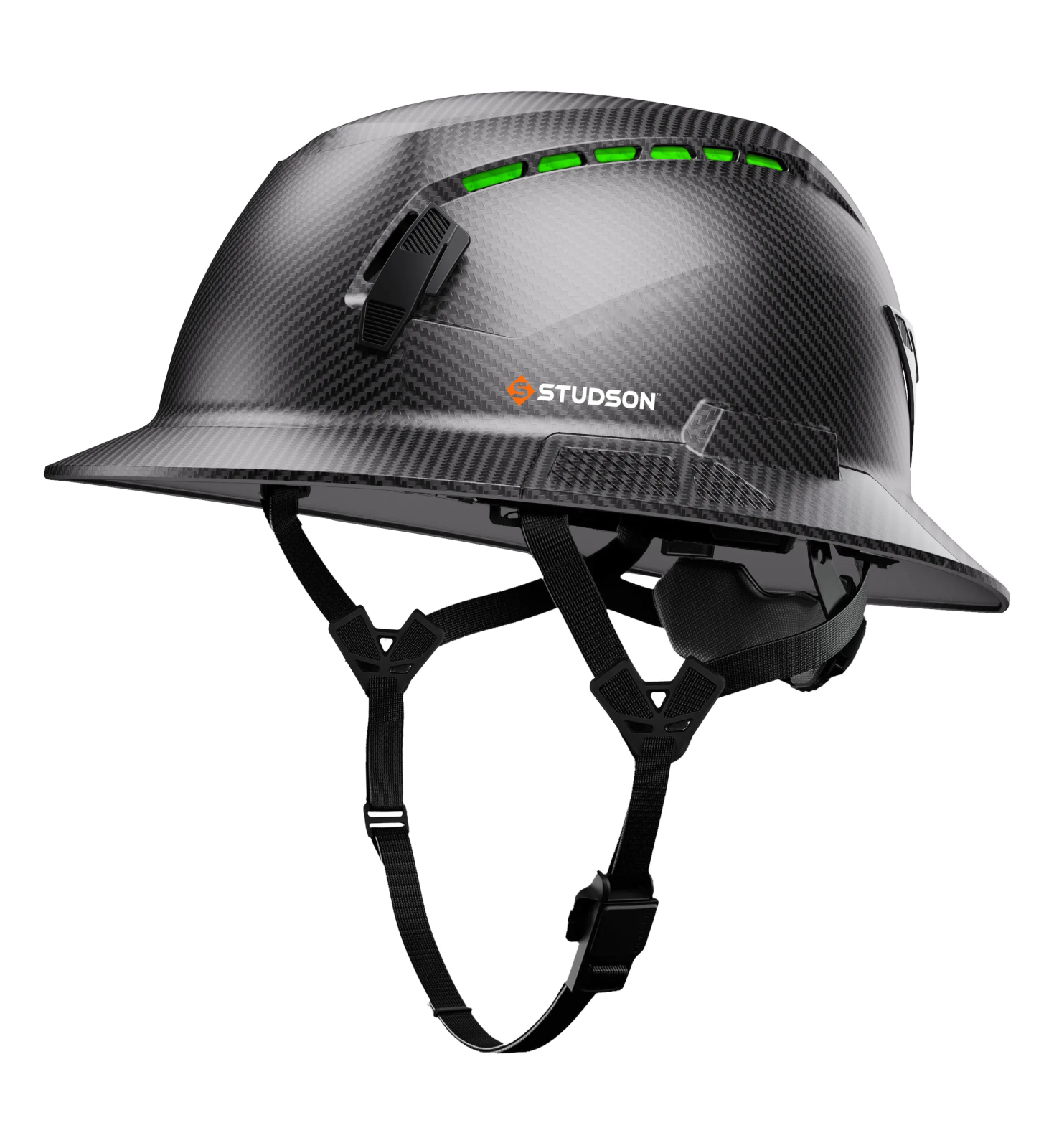 Studson SHK-1 Vented Full Brim Class C Type II - Carbon HD Safety Helmet