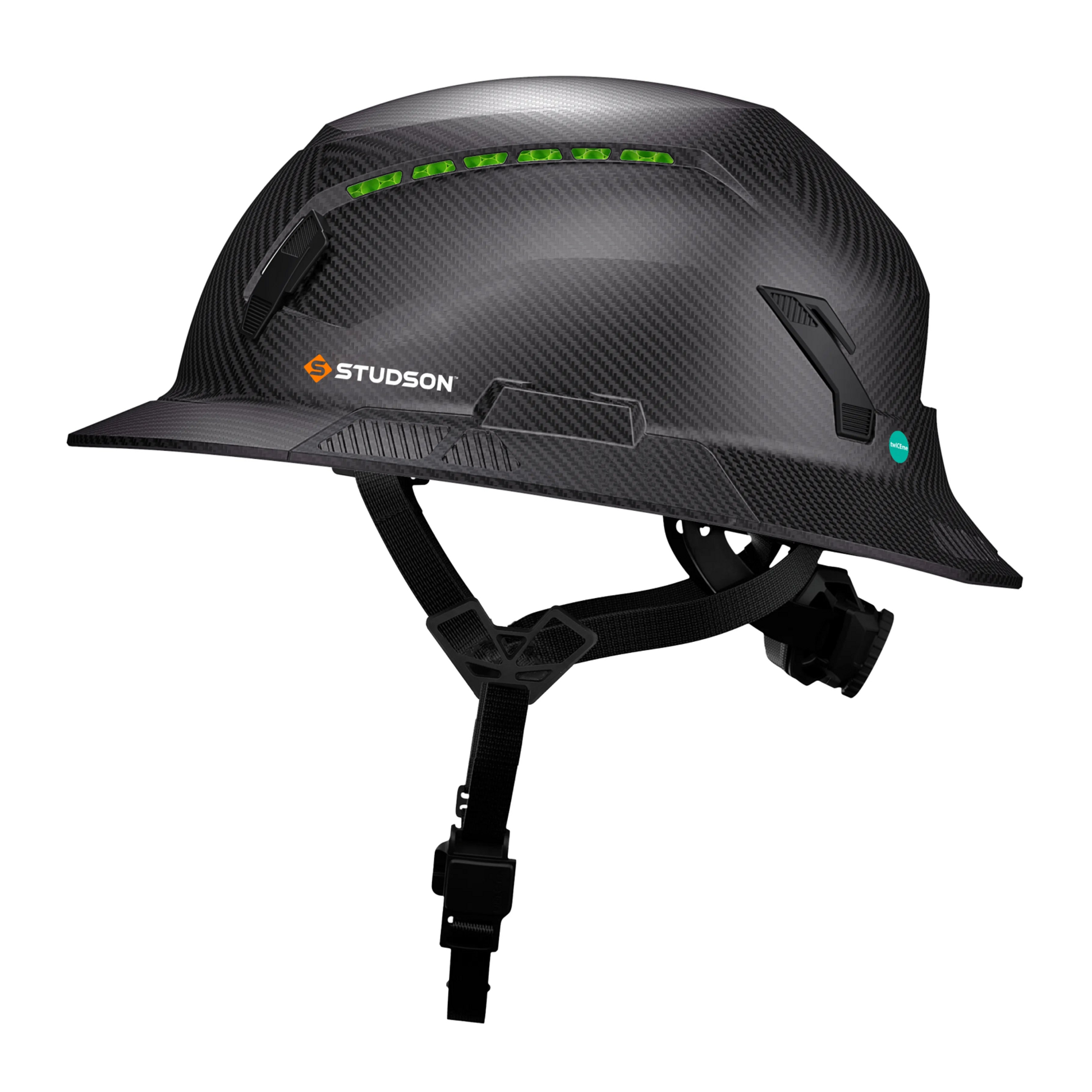 Studson SHK-1 Vented Full Brim Class C Type II - Carbon HD Safety Helmet