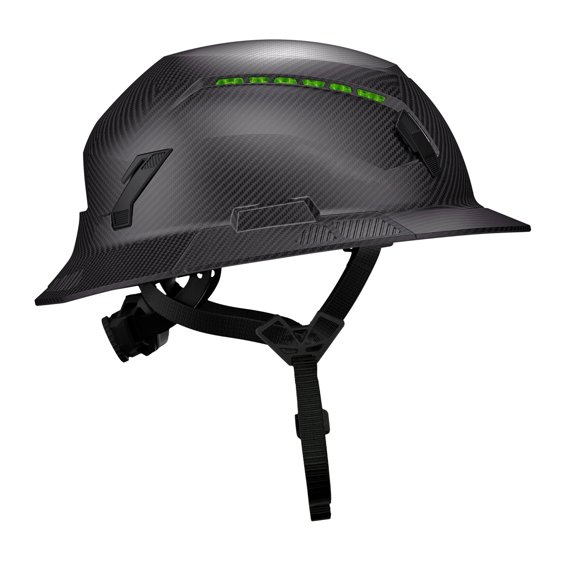 Studson SHK-1 Vented Full Brim Class C Type II - Carbon HD Safety Helmet
