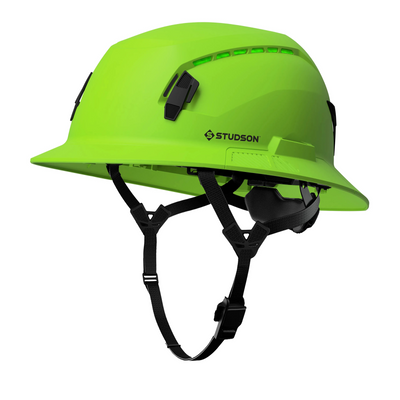 Studson SHK-1 Vented Full Brim Class C Type II - Green Safety Helmet
