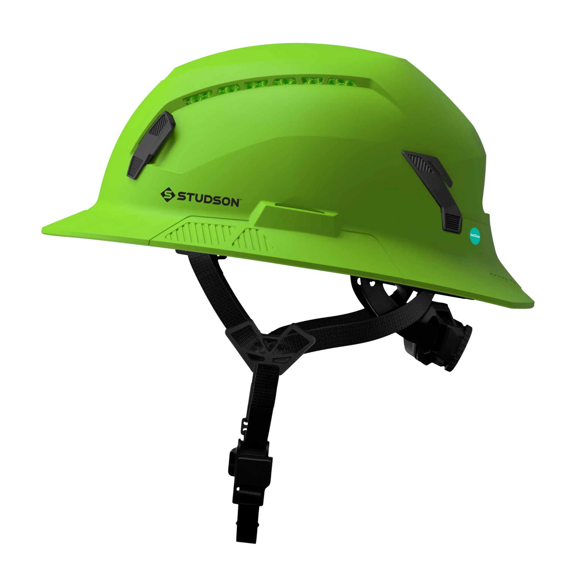 Studson SHK-1 Vented Full Brim Class C Type II - Green Safety Helmet