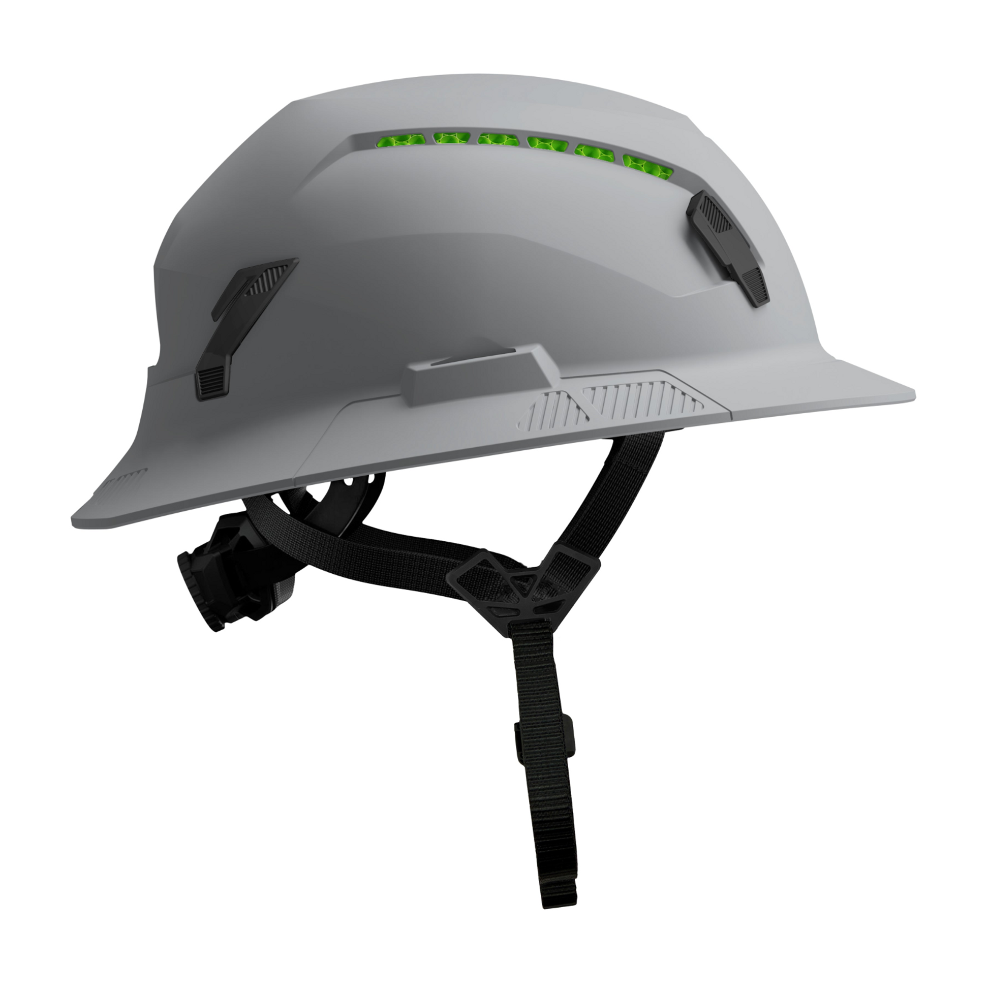 Studson SHK-1 Vented Full Brim Class C Type II - Grey Safety Helmet