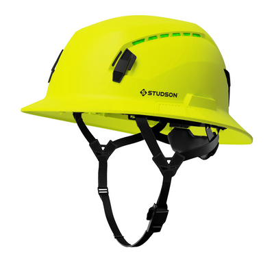Studson SHK-1 Vented Full Brim Class C Type II - Hi-Vis Yellow Safety Helmet