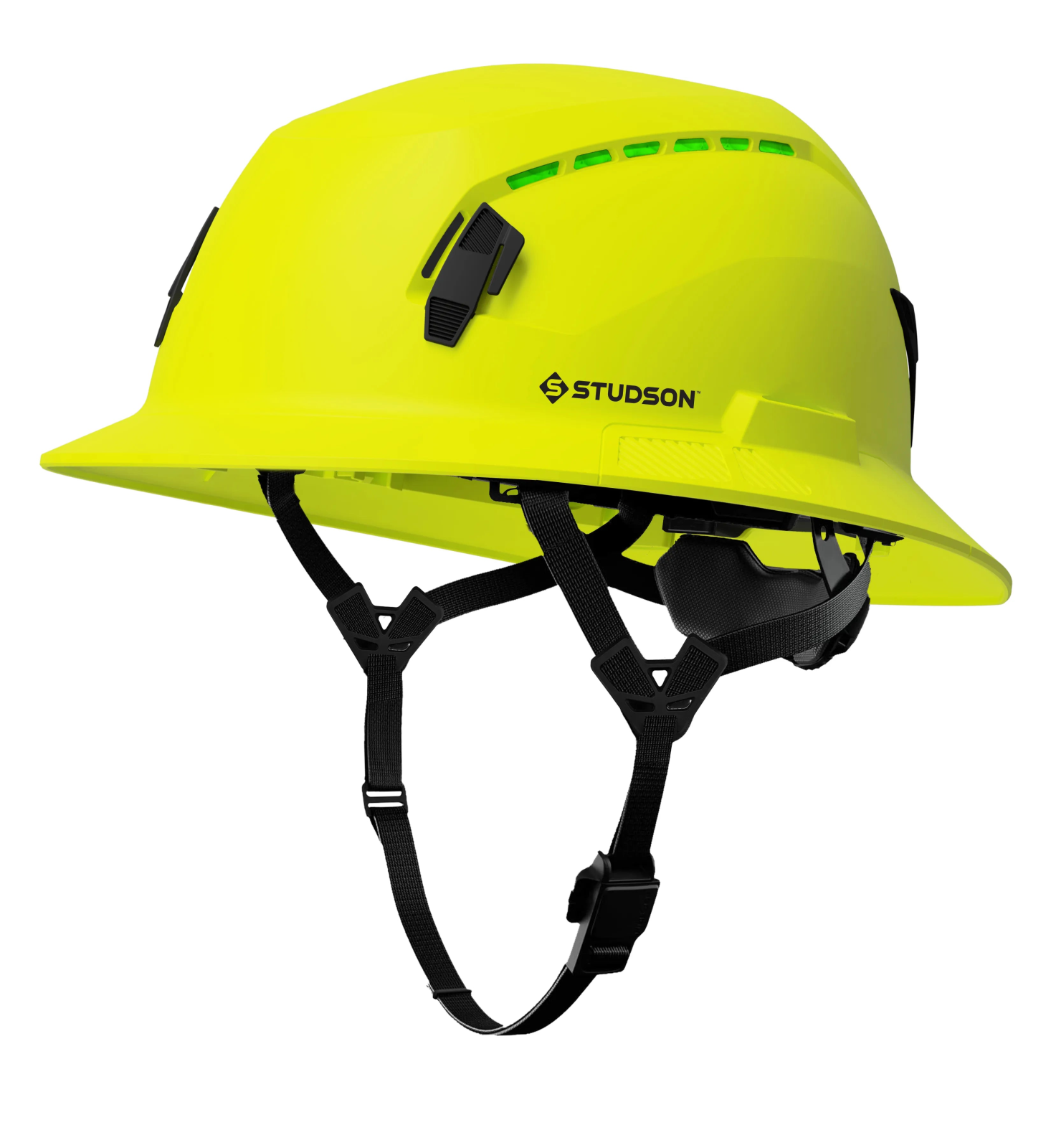 Studson SHK-1 Vented Full Brim Class C Type II - Hi-Vis Yellow Safety Helmet