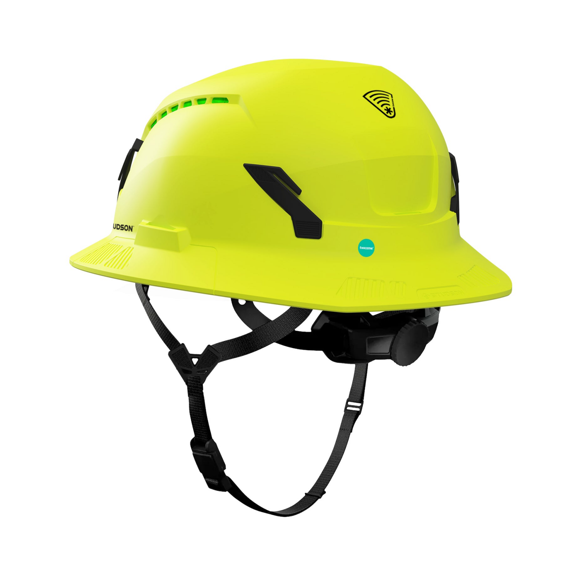 Studson SHK-1 Vented Full Brim Class C Type II - Hi-Vis Yellow Safety Helmet